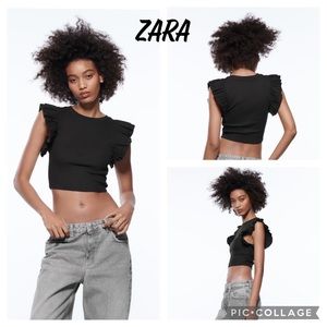 Zara ruffled crop top